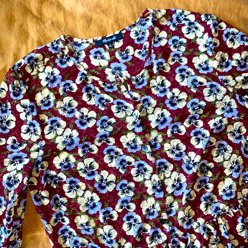 Madewell Floral Peplum Top
